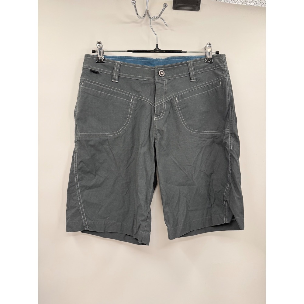 KUHL Size 8 KuhlDry Stretch Shorts Womens Charcoal Gray Hiking Outdoor Utility